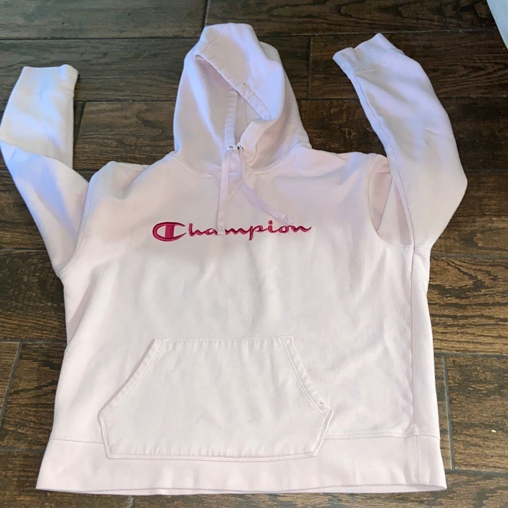 Champion Light Pink Fleece Hoodie Size L